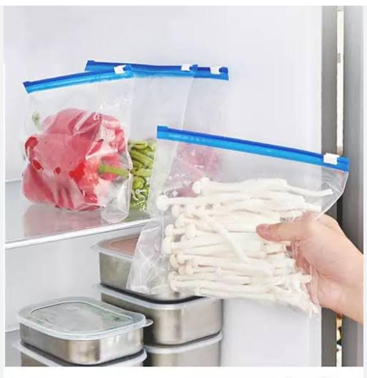 Food Storage Slider Bag Freezer Zipper Bags Fresh-keeping Freezing Heating Food Sealing Packaging Kitchen Accessories - Large